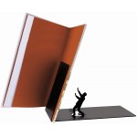 Unique Metal Decorative Bookends Whimsical Hidden Book Ends for a Cool Book Holder Display Cute Home Decor and Modern Gift Idea for Shelves Desk or Table Falling - BSALZNWGW