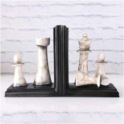 WPBOU Bookend Retro Camera Bookend Chess Piece Bookends European-Style Book Ends Creative Book Stoppers Bookshelf Decoration,1 Pair bookends Decorative Color : Chess Piece B - B8MWT33CQ