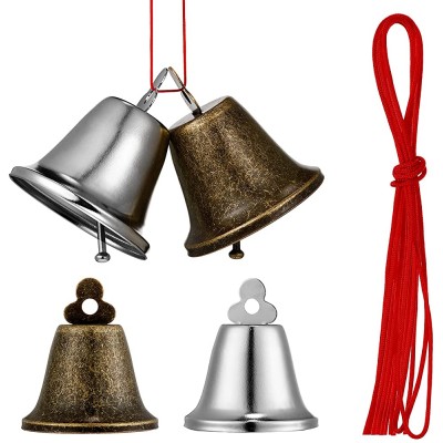 4 Pieces Vintage Style Brass Hanging Bell Metal Door Bell Small Polished Brass Bells Hanging Rope for DIY Craft Elephant Dog Camel Bells Door Offices Home Garden Decoration - BD03RYYLB