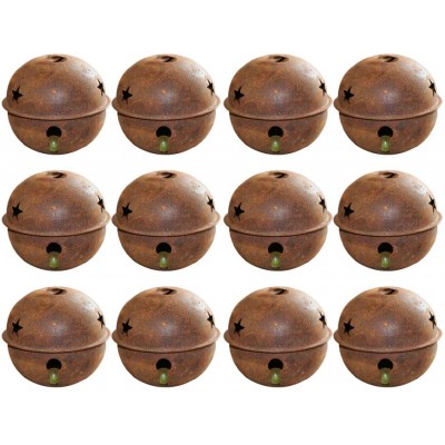 ABOOFAN 24Pcs Christmas Iron Bells Five- Pointed Star Hole Bells Decorative Bells Vintage Small Bells Coffee Christmas Decoration - BGILW6LYN