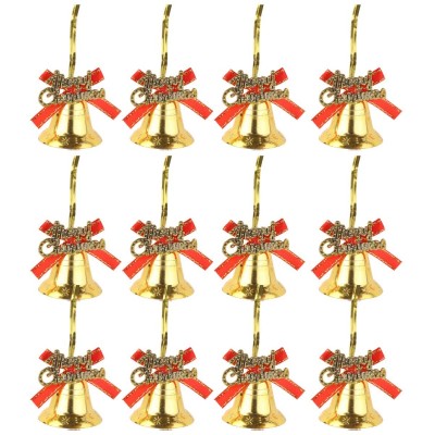 Amosfun 12Pcs Christmas Jingle Bells Xmas Hanging Bells Tree Hanging Bell Pendant Decorative Bell Adornment for Home Shop Party 4cm - BX5IPRS3M