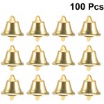 BESTOYARD 100Pcs Christmas Ornaments Mini DIY Bells Decorative Hanging Bells Handmade Pendant Supplies Diameter 25mm Christmas Decorations - BWFX0SHQW
