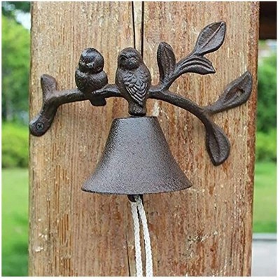 FHSGG Antique Decor Bell Cast Iron Door Bell Cast Iron Dinner Bell Birds On Leaf Wall Mount Metal Door Bell Home Garden Porch Patio Farm Yard Decorative Bells - BEQ6BZMCZ