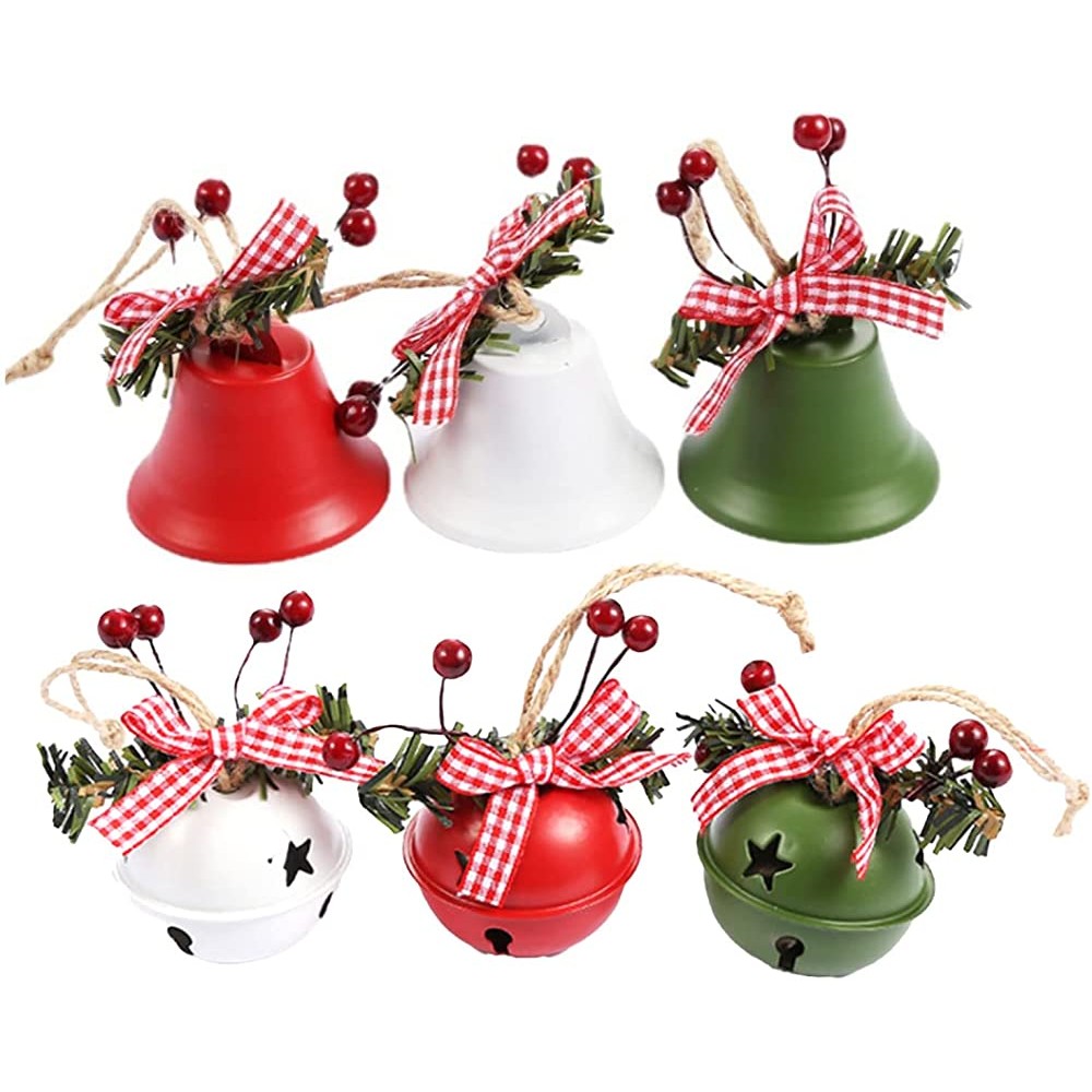 Kanggest 6pcs Hanging Pendant Christmas Decorative Bells Christmas Bells for Door Knob - BTC1H1H6V