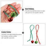 Yardwe 30pcs Christmas Sleigh Bell Xmas Tree Bell Charms Decorative Bell Beads with String for DIY Jewelry Crafts Red Green 25MM - B84D90EOO