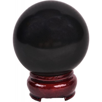 CNYANFEI 2.4” Black Tourmaline Ball Sphere Natural Crystal Ball with Stand Healing Crystal Decorative Ball for Home Deocr Wicca Reiki Decor Gift - B0Z0IHV5W