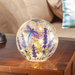 Fox Valley Traders Dragonfly LED Crackle Decorative Glass Ball Glass - BPGJW56X5