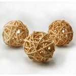 Ougual Set of 10pcs Wicker Rattan Balls Table Wedding Party Christmas Decoration Diameter 2.4 Inch Natural Color - B2FU0RJS2