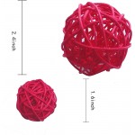 Qingbei Rina Wicker Rattan Balls 18 pcs Small Decorative Balls for Centerpiece Bowls Easter Vase Filler Twig Orbs Spheres,Summer Decorations for Home Living Room,Party Wedding Christmas Decor Red - B80M8R1V0