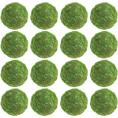 YOUEON 16 Pack Moss Balls 3.5 Inch Natural Green Moss Hanging Balls Moss Decorative Balls Vase Bowl Filler for Home Party &Wedding Vases Table Decor - B4ET28HD6