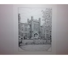 Marshall University -"Old Main" 9"x12" pen and ink print - BWJH0CVD3