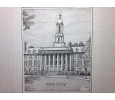 Penn State -"Old Main" 8"x10" pen and ink print - BX62QGXLG