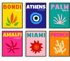 Haus and Hues Travel Posters Aesthetic Poster Preppy Posters Aesthetic Wall Art Destination Poster Travel Wall Art Colorful Wall Prints Trendy Wall Art Artwork Travel Unframed 11x14 - BSZ5QGF71