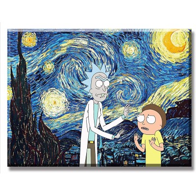 Rick The Morty Wall Art Canvas Prints Posters Oil Painting Decor Boy Room for Living Room Home Decorations 12" W x 16" H 1 - BT00E4VMI