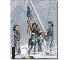New York Firefighters Raising Flag 9 11 NYC 8x10 Silver Halide Photo Print - BRSRWCQD4