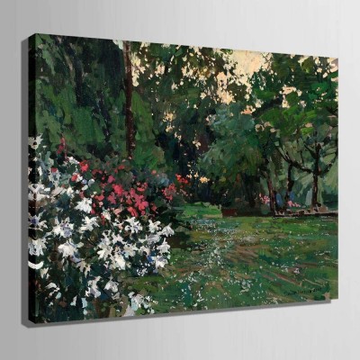 Hand Painted Oil Painting On Canvas,Jungle Nature Landscape Pattern Design Paintings Art Pictures Modern Poster Minimalist For Home Living Room Corridor Bedside Decorative 32X48Inch No Frame - BEPKGNRPH