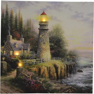 Imported Gift Depot 16x16 Lighthouse Lightup Painting - B91PB644M