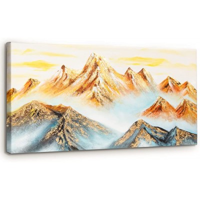 TREEY Canvas Wall Art,Abstract mountain,3D Oil Painting Abstract of the Majestic Mount Everest Purely Hand-Painted for Living Room Bedroom Office Decoration 24x48 Inches - B7K1XTNDO