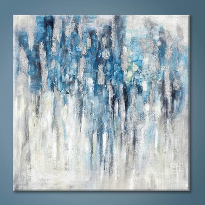 UTOP-art Modern Abstract Wall Art Canvas:Blue and Gray Artwork Aque Painting for Living Room - B8S6JNAJ0