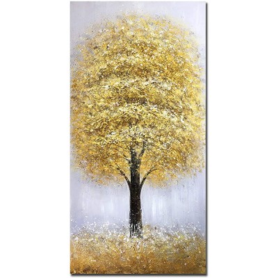 Yotree Paintings,24x48 Inch Lucky Tree Oil Hand Painting 3D Hand-Painted On Canvas Abstract Artwork Art Wall Decoration Abstract Painting for livingroom - BYU7C2TCM