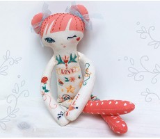 diy Lydia Love cut and sew cloth doll panel fabric Hand Embroidery Sampler - BG1BRBJZB