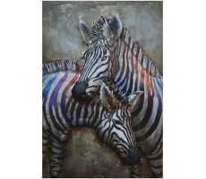 Empire Art Direct "Zebras" Mixed Media Hand Painted Iron Wall Sculpture by Primo - BVJJC6FOY