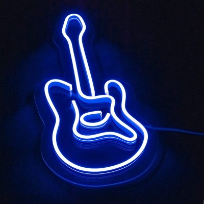 Guitar Unbreakable LED Neon Sign Music Sign Blue - BG1PA8RJD