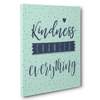 Kindness Changes Everything Motivational Canvas Wall Art - B9LD8FKO5