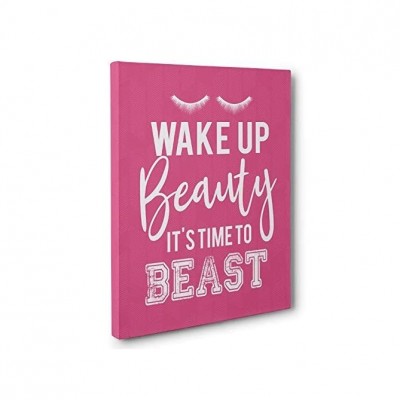 Wake Up Beauty It's Time To Beast Motivational Canvas Wall Art - BQ5CRHMJY