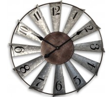 24inch Windmill Distressed Metal Wall Clocks Rustic Large Decorative Clock Oversized Farmhouse Decor,Non Ticking,Battery Operated - BCPG7WRYF