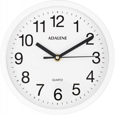 Adalene Small Wall Clocks Battery Operated 8 Inch for Living Room Décor Modern Decorative Analog Wall Clock Non Ticking Vintage White Wall Clock Silent Small Wall Clock for Bathroom Kitchen Bedroom - BKDZCCRUZ