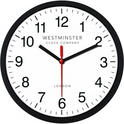 Always Home Westminster Clock Company 8 Inch Wall Clock Standard Clock Ticking Battery Operated for School Office Classroom - B8B5ISQIC