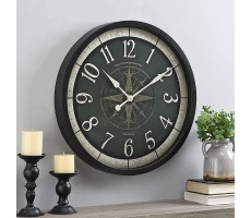 FirsTime & Co.® Compass Rose Wall Clock American Crafted Oil Rubbed Bronze 24 x 2 x 24, - BWSXR7AF2