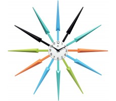 Infinity Instruments Celeste Multi-Color Mid Century Starburst Wall Clock 25 inch Multicolored - B5UT9VB66