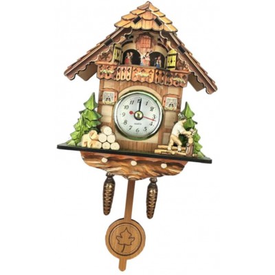 Baoblaze Wooden Cuckoo Clock Decorative Wall Clock with Quartz Movement Novelty Gift C - BWZ16OPVS