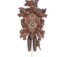 German Cuckoo Clock 8-Day-Movement Carved-Style 13.00 inch Authentic Black Forest Cuckoo Clock by Hekas - BSQV8W39H