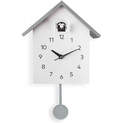 I-TOTAL Wall Cuckoo Clock Cute Clock with Chirp 25x12x27 cm Grey - BSZQRQFQN