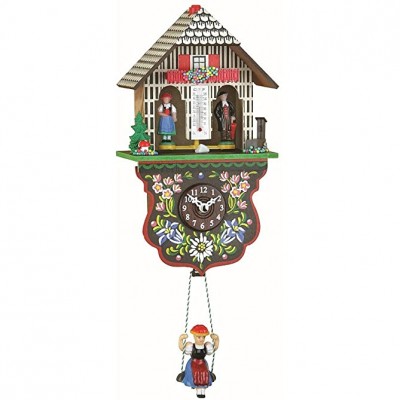 Trenkle Kuckulino Black Forest Clock Weather House with Quartz Movement and Cuckoo Chime TU 2025 SQ - BZ4UNC9H7