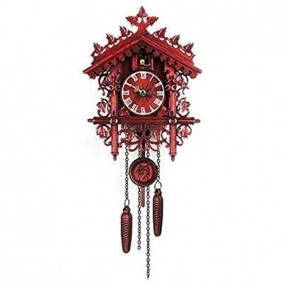 YUANYUAN 1 Pcs Wood Cuckoo Clock,Handcrafted Wood Cuckoo Clock,Vintage Cuckoo Wall Clock House Hanging Cuckoo Wall Clock for Bedroom Living Room School Office Decoration - BNV7RT1YM