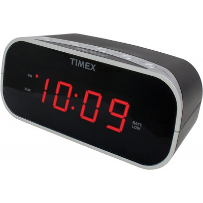 Timex T121B Alarm Clock with 0.7-Inch Red Display Black - B8S5NZLRX