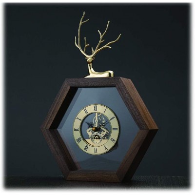 LBRYICHANG Desk Clock 11.8in Simple Style Mantel Clock Fashionable Household Table Clock Polygonal Table Clock Living Room Corridor Place Clock Chic Home Décor for Desktop Table Countertop - BVWM4WKI6