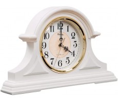 Mantel Clock Retro Mantle Clock 12-Inch Silent Mantel Clock Vintage Table Clock Quartz Movement Suitable for Living Room and Bedroom Mantel White - BD14FEYNI