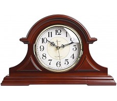 Mantel Clock Wooden Silent Mantle Clock Home Vintage Battery Operated Mantel Clocks Retro Table Clock for Living Room Decor with Chimes - BPPTYK41M
