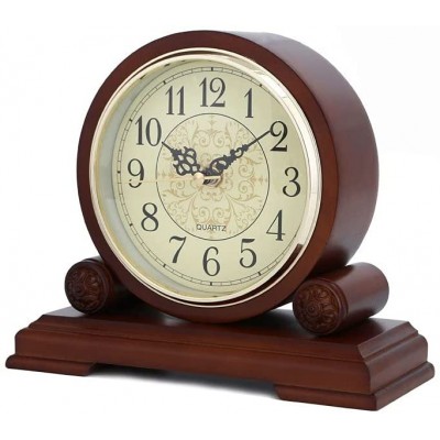 Thomm Mantel Clocks for Living Room Decor with Silent Movement Battery Operated Wood Mantle Clock Vintage Design for Bedroom,Bedside,Desk Color : Brown - BOHJA66H8