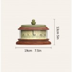 YUHUAWF Table Clock 7-inch Round Desk Clock Creative Hamburger Style Wooden Desk Clock American Bedroom Country Pastoral Style Clock Retro Decor Clocks - B7NPUXV0W