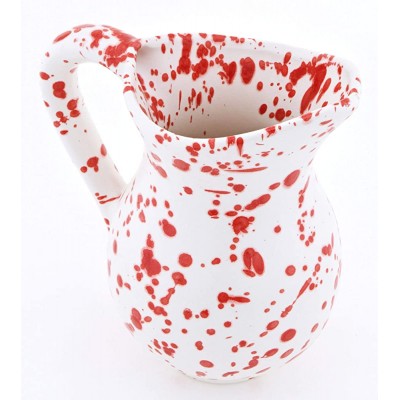 ART ESCUDELLERS Ceramic JUG 1,5 LITERS Handmade and Handpainted in Mate RED Decoration. 7,09" x 4,13" x 7,87" - BRLHBSY64
