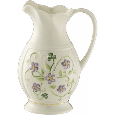 Belleek Pottery Floral Irish Flax Pitcher - BS1TY6OAS