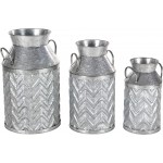 Deco 79 98146 Decorative Iron Milk Jugs Set of 3 13 x 17 x 18 Gray - B9EVAEEI9