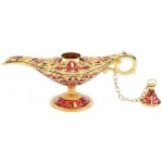 Gazechimp Vintage Collectable Aladdin Genie Light Magic Lamps Tabletop Arabian Accent Gold-Red - BWXK4ODK5