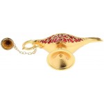 Gazechimp Vintage Collectable Aladdin Genie Light Magic Lamps Tabletop Arabian Accent Gold-Red - BWXK4ODK5